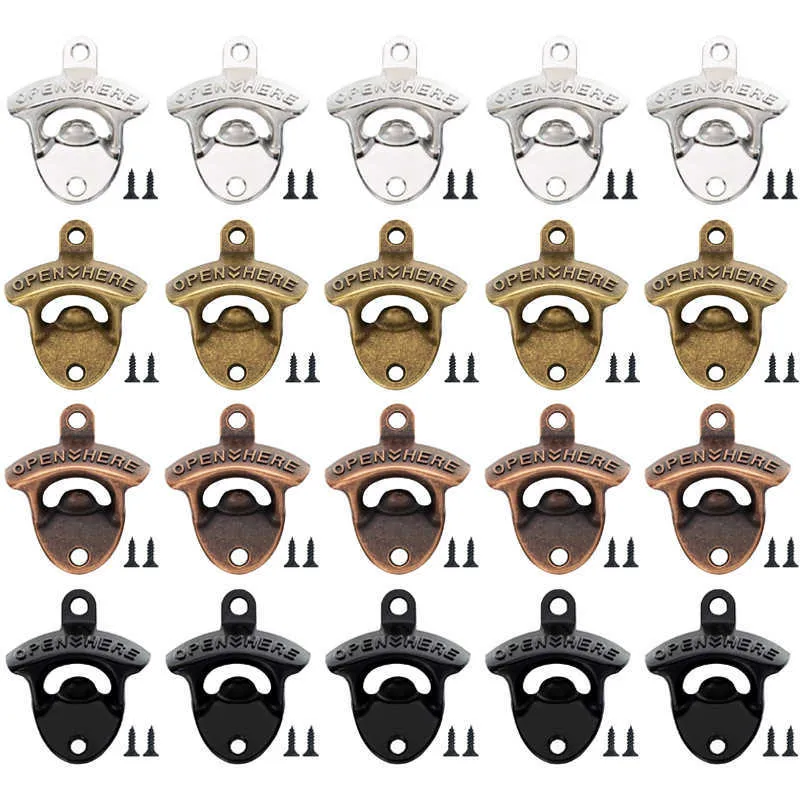 10X Sets Vintage Bottle Opener AU Bar Glass Beer Tool Wall Mounted Bar Beer Tool main image 0