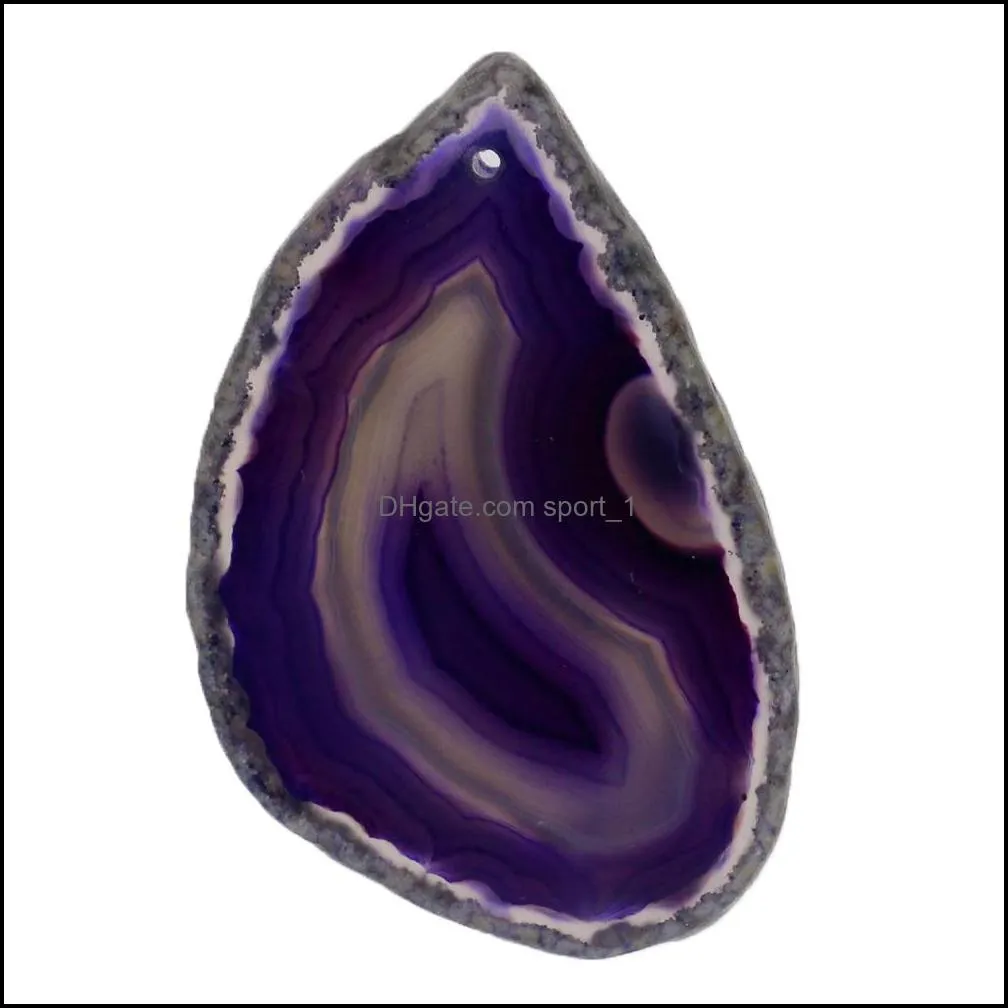 Natural agate slice necklace pendant wholesale agate wind-bell slices pendant scenery piece pendant