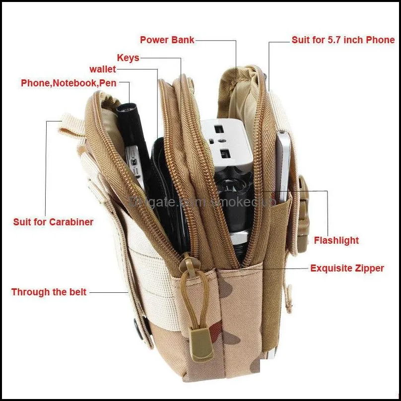 2021 new Tactical Molle Pouch Belt Waist Pack Bag Military Waist Fanny Pack Phone Pocket