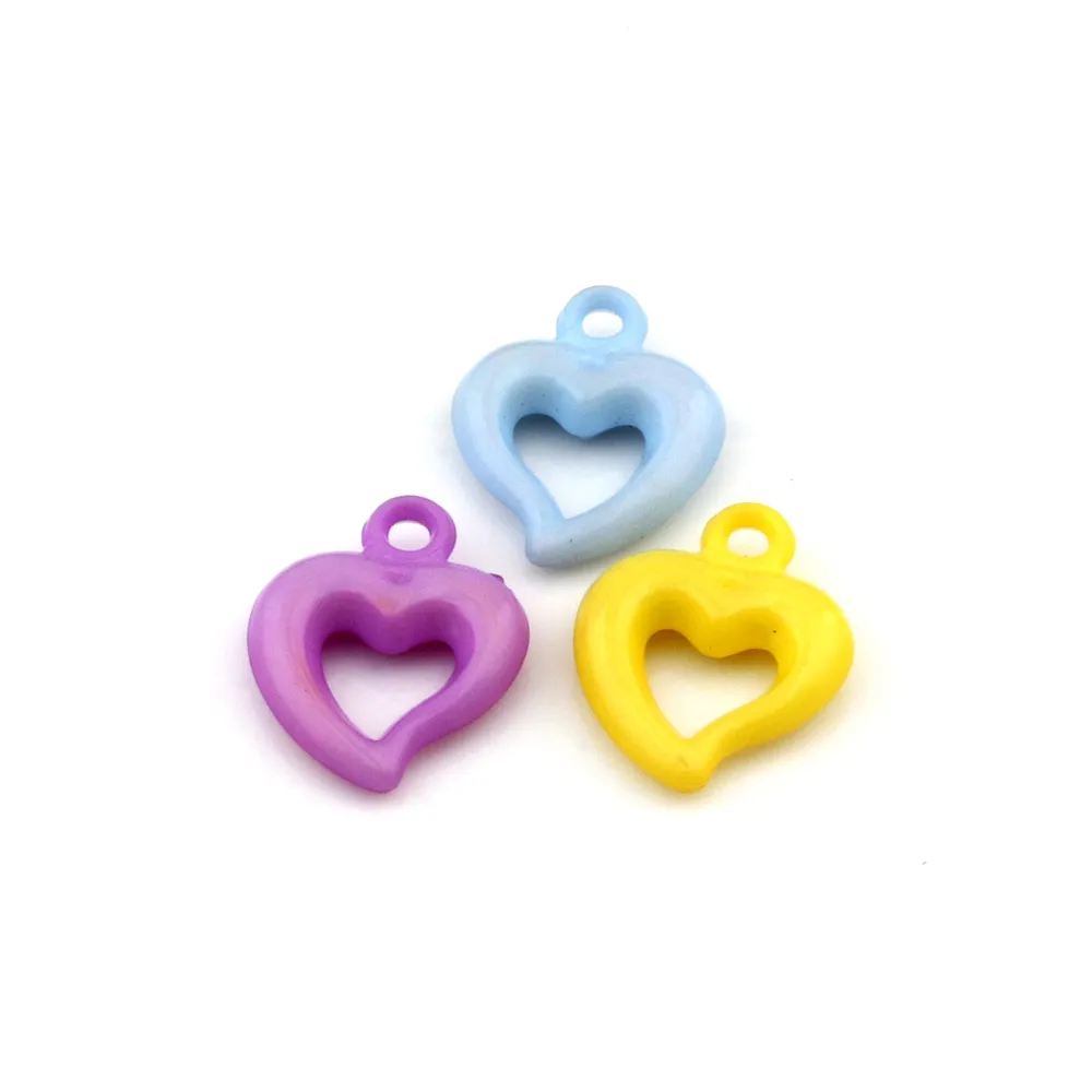 Colorful Acrylic Heart Plastic Charms Pendants For DIY Jewelry Making,  Bracelets & Necklaces 15x19mm From Bead118, $15.18