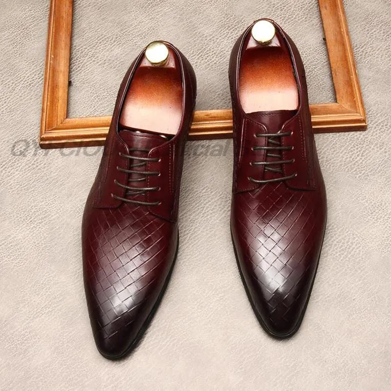 Classique Wing Tip Hommes Oxford Brogue En Cuir Véritable Noir Marron Chaussures Habillées À La Main D'affaires De Mariage Costume Formel Chaussures Pour Hommes