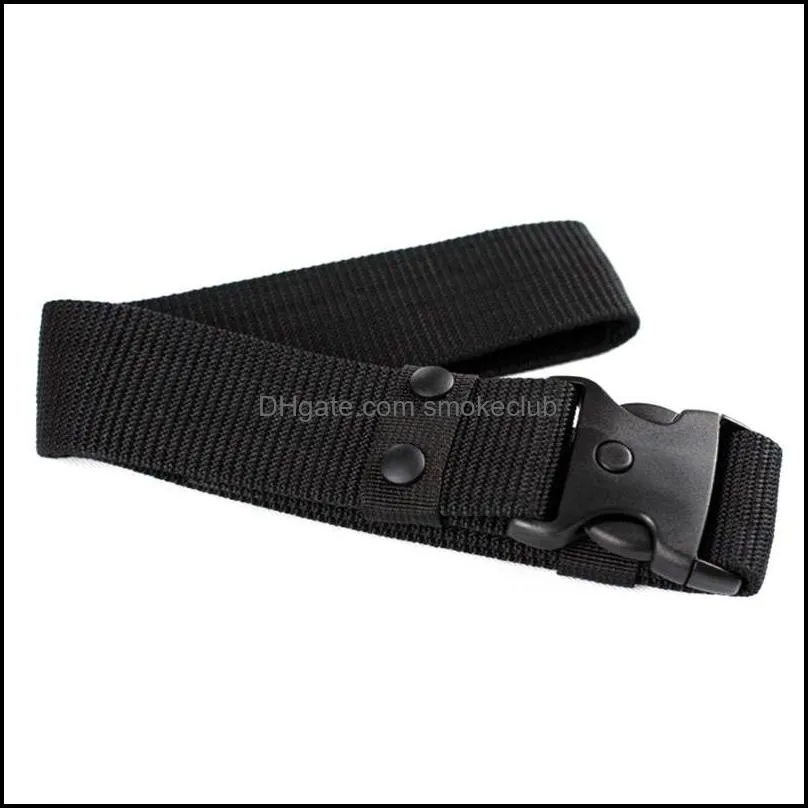 Waist Support Multi-functional Outdoor Survival Nylon Belt Strap Quick Release Buckle (Black)