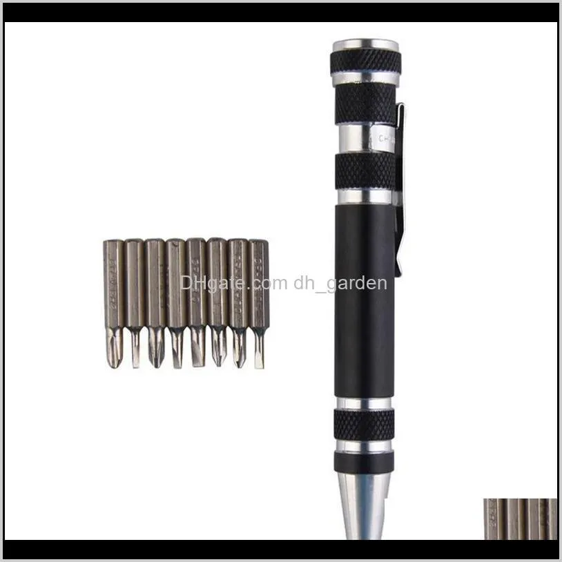 multi-function 8 in 1 precision screwdriver with magnetic mini portable portable aluminum tool pen repair tools for mobile phone