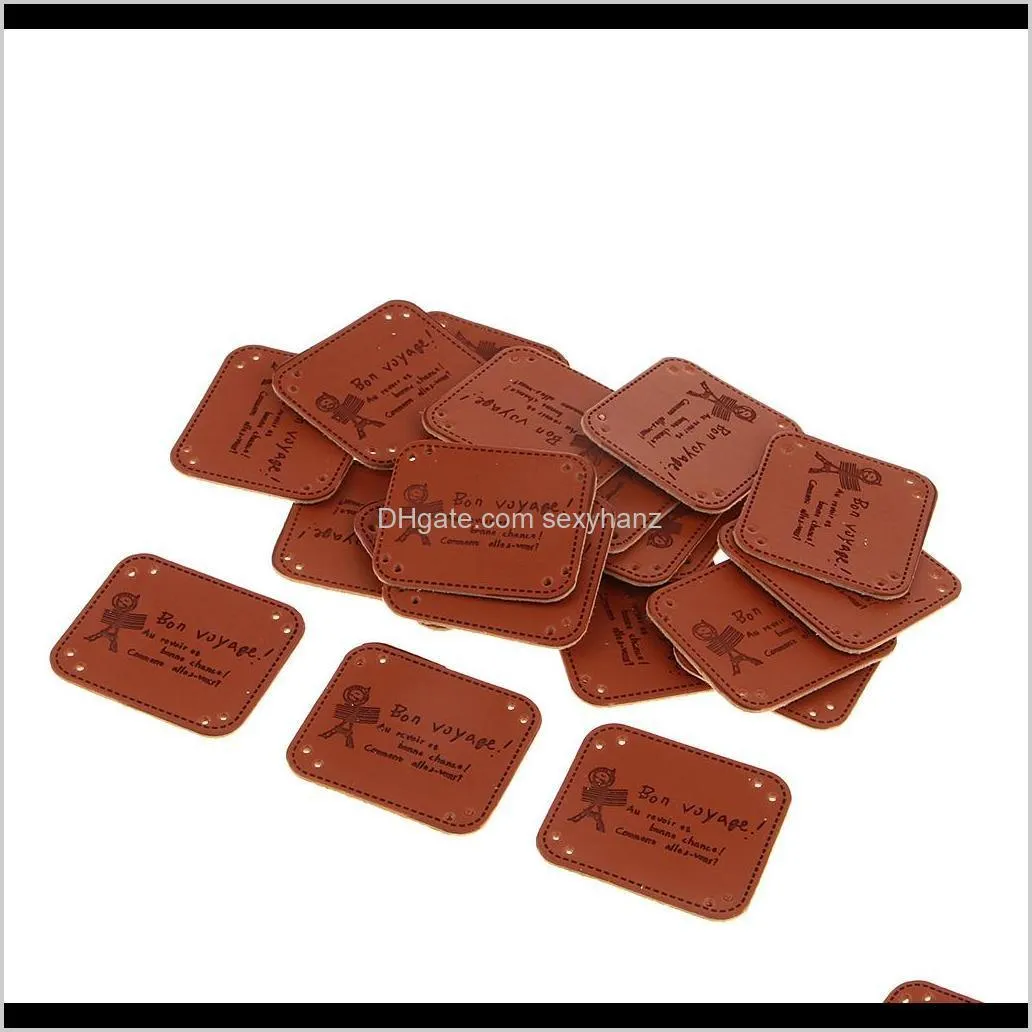 20pcs pu leather tags labels for sewing clothes patches diy handmade crafts