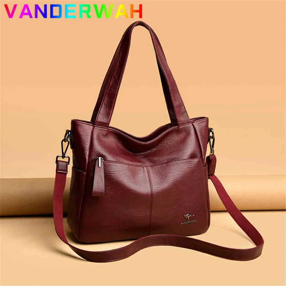 Kwaliteit Dames Lederen Top Handvat Tassen Vrouwelijke Schouder Sac Tote Shopper Bag Bolsa Feminina Luxe Designer Handtassen voor Vrouw 27K