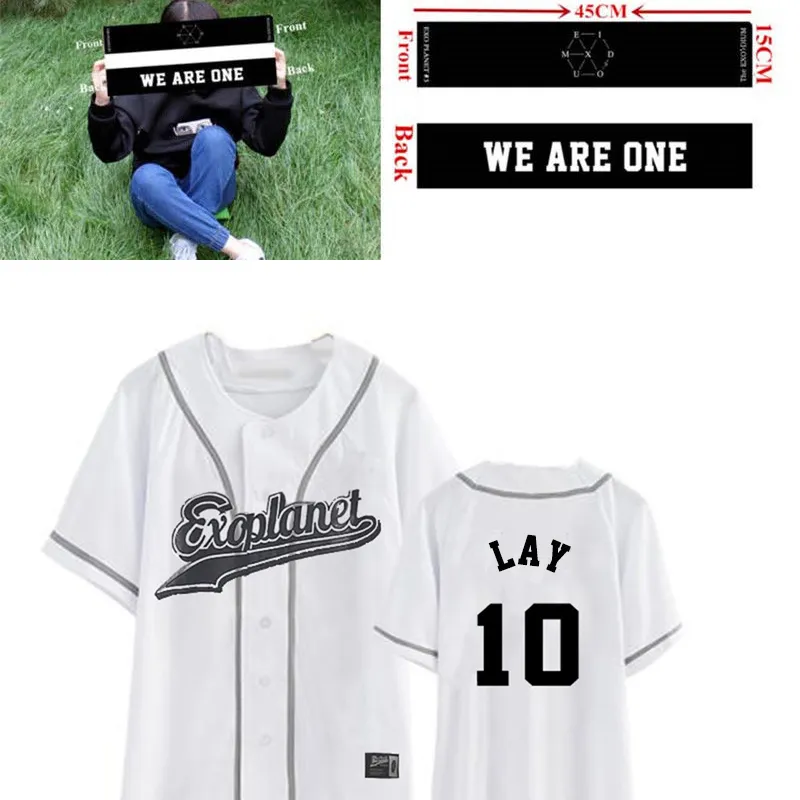 美品・EXO Exoplanet ユニフォーム Sサイズ　LAY 张艺兴 EXO Planet 3 EXOrDIUM T-shirt In Seoul KPOP Unisex V-Neck Short