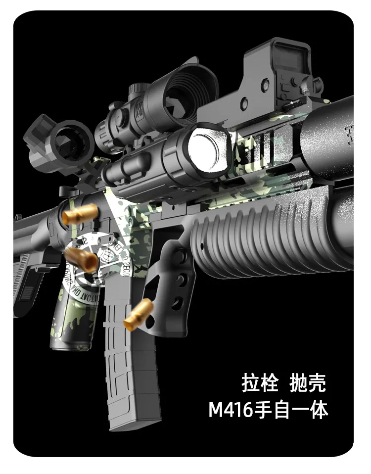 Electric Manual M416 Toy Gun 2 Modes Soft Bullet Blaster Rifle With ...