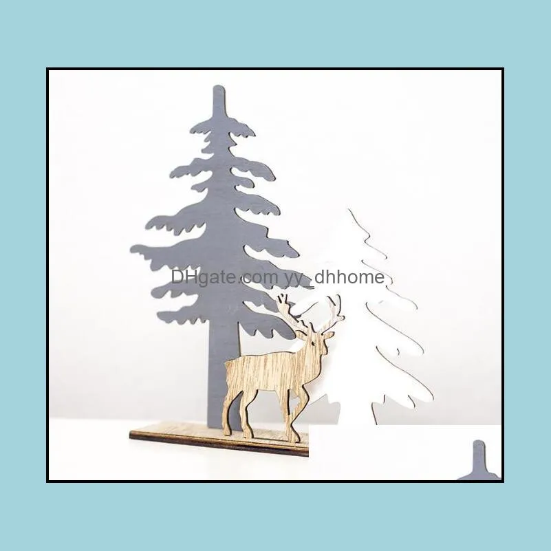 Wooden Reindeer Christmas Decoration For Home Splice Deer Xmas Ornaments Kids Gift for Home Christmas Party Decorations