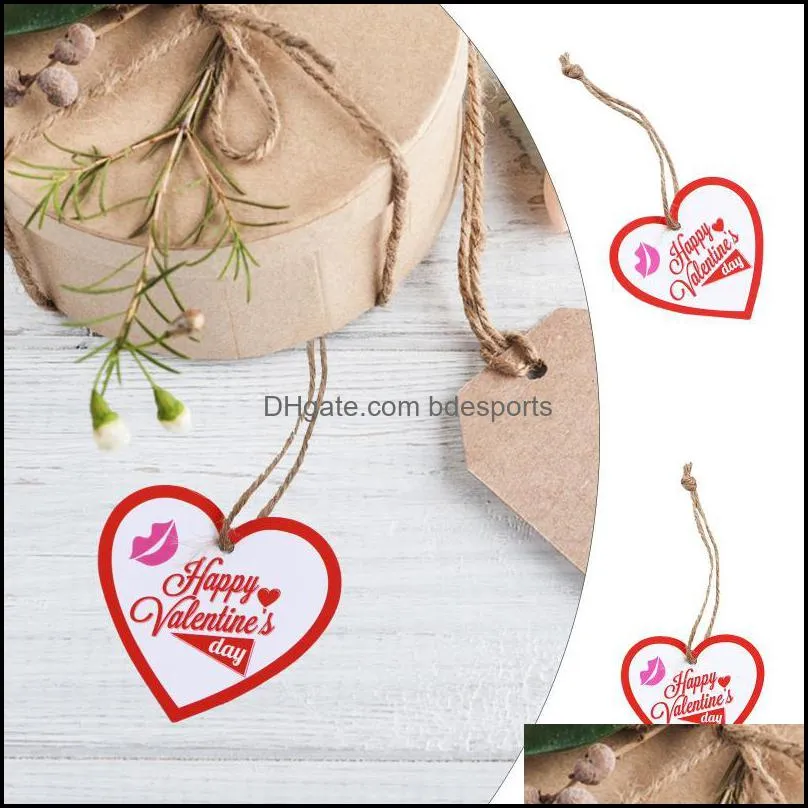 Party Favor 3 Bags 150pcs Hanging Gift Labels Valentine`s Day Tags Heart Bookmarks #q4