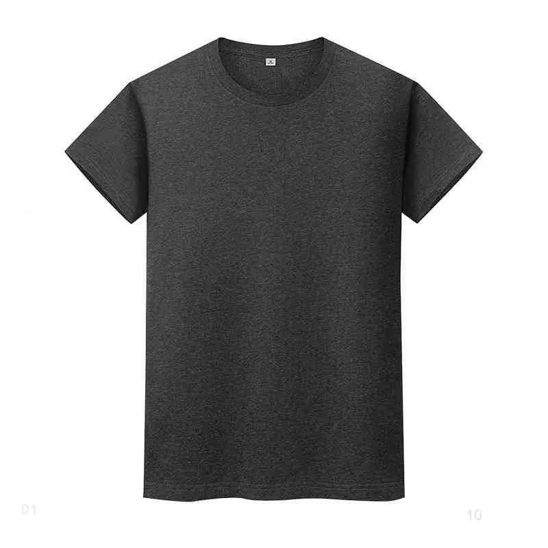 Yeni Yuvarlak Boyun Katı Renk T-shirt Yaz Pamuk Dip Gömlek Kısa Kollu Erkek ve Bayan Yarım Kollu Ekljfqk