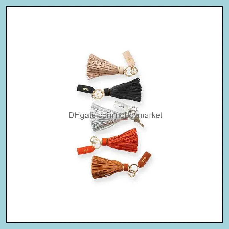 Wholesale High Quality Customize Leather Tassel Keychain Charms