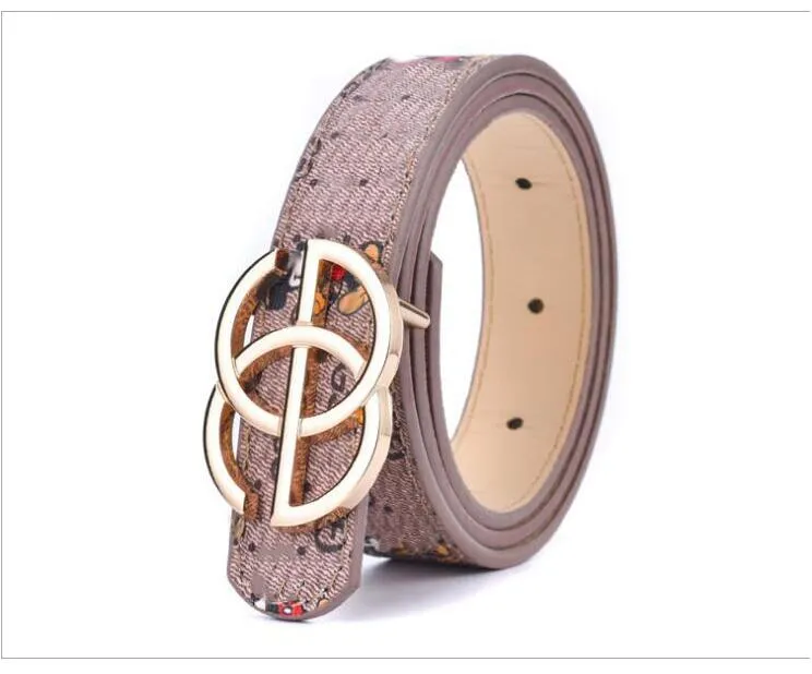 Designer Kids Cartoon Miki Mouse Printed Belt Letters Printing Children Circular Smooth Buckle Belts Fashion Girls PU leather Waistband Boys All-match Accessories