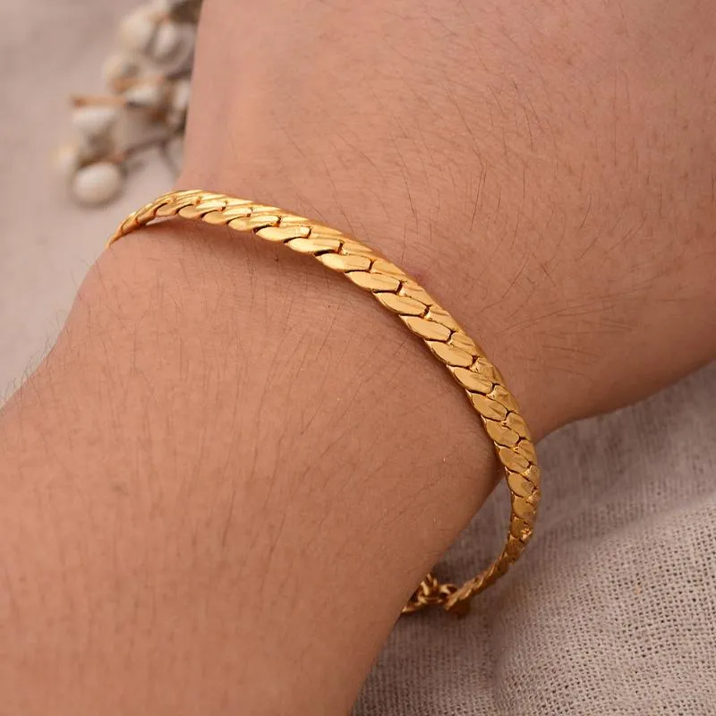 Mens simple gold best sale bracelet