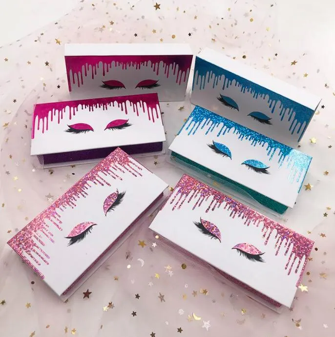 Hurtownie Magnetyczny Eye Lash Box Sprzedaży Pakiet dla 8mm-30mm Full Strip Eyelashes 3D 5D 6D 100% Real Mink Lashes2021