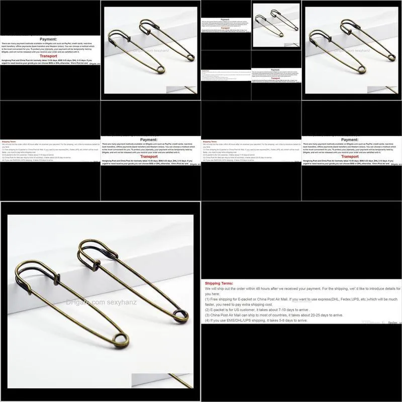  shipping,75mm large kilt pin,safety pin, 250pcs/lot,two colors assorted