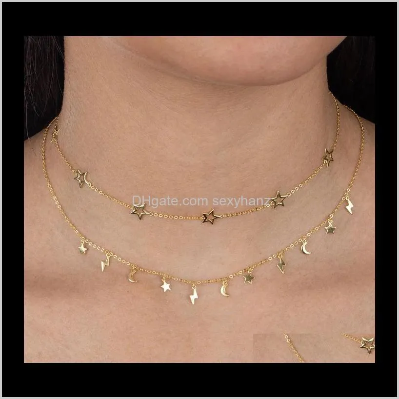 Chains Necklaces & Pendants Jewelrydelicate Dainty Classic Fine Sterling Jewelry Tiny Hollow Charm Thin Sier Link Chain Star Choker Necklace