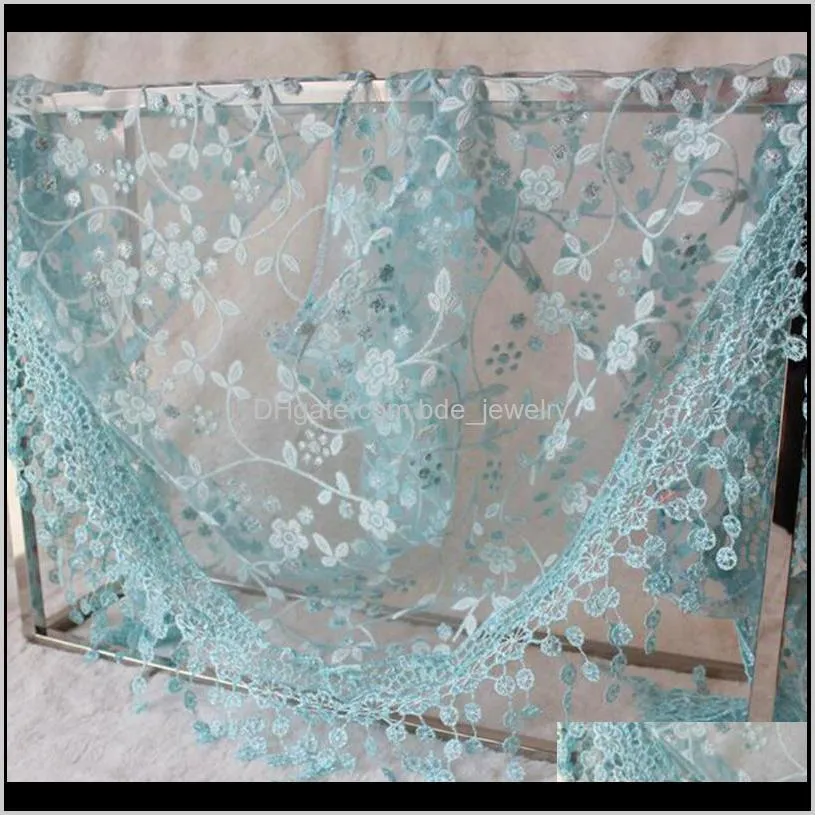 printing width scarf fashion women tassel lace grace ladies solid color shawl chiffon soft hollow fringed work holiday scarves