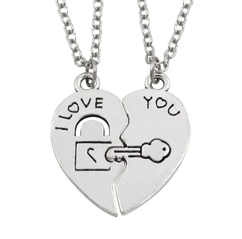 I Love You Broken Heart Necklace Best Friends Pendant Necklaces