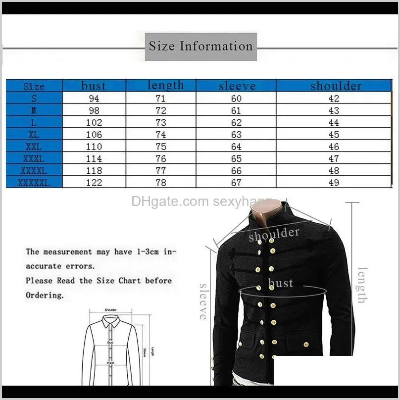 vintage solid men gothic jacket steampunk tunic rock frock uniform male vintage punk costume metal coat outwear