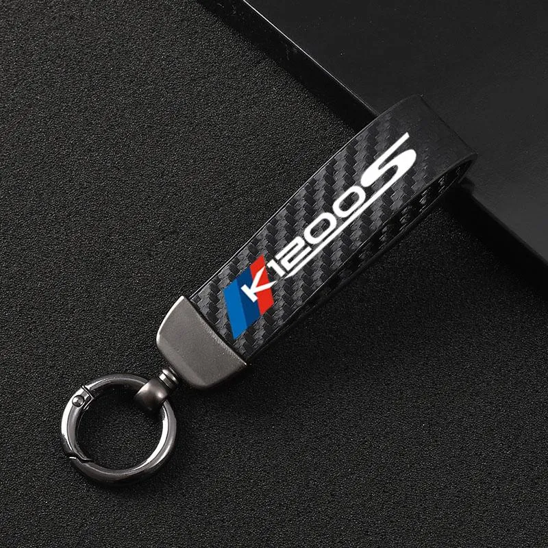 Keychains 패션 오토바이 탄소 섬유 가죽 밧줄 키 체인 키 링 K1200S 2003-2009 액세서리