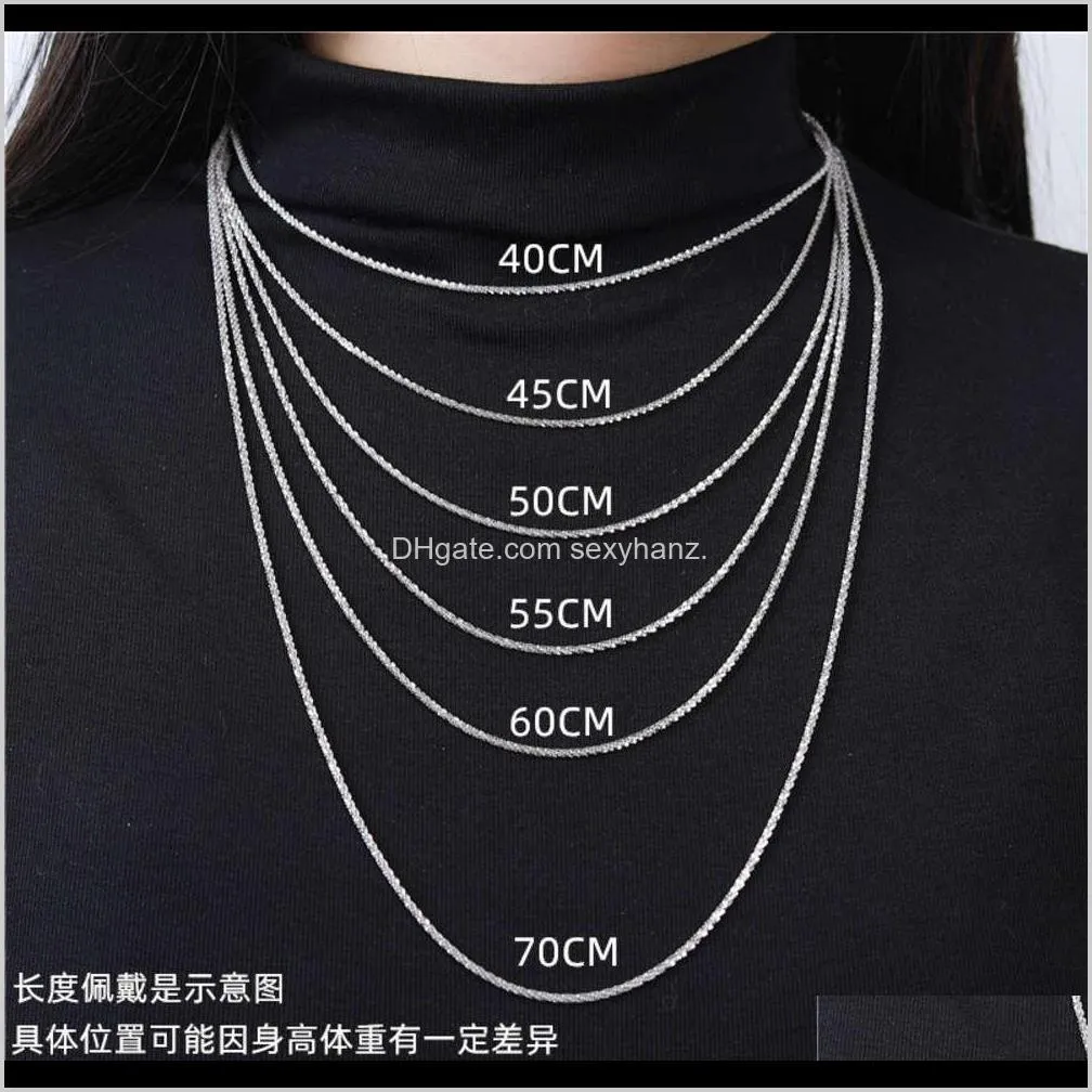 pendants straight s925 sterling silver necklace sparkling flash extended sweater fashion cauliflower chain