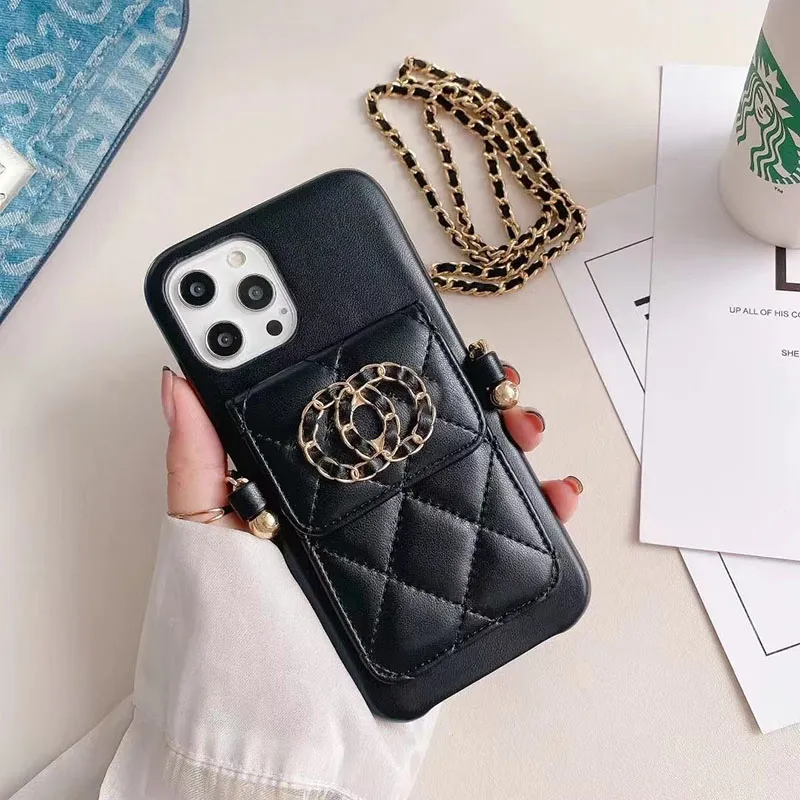 Luxury Designer Diamond Lozenge Case With Chain Crossbody For