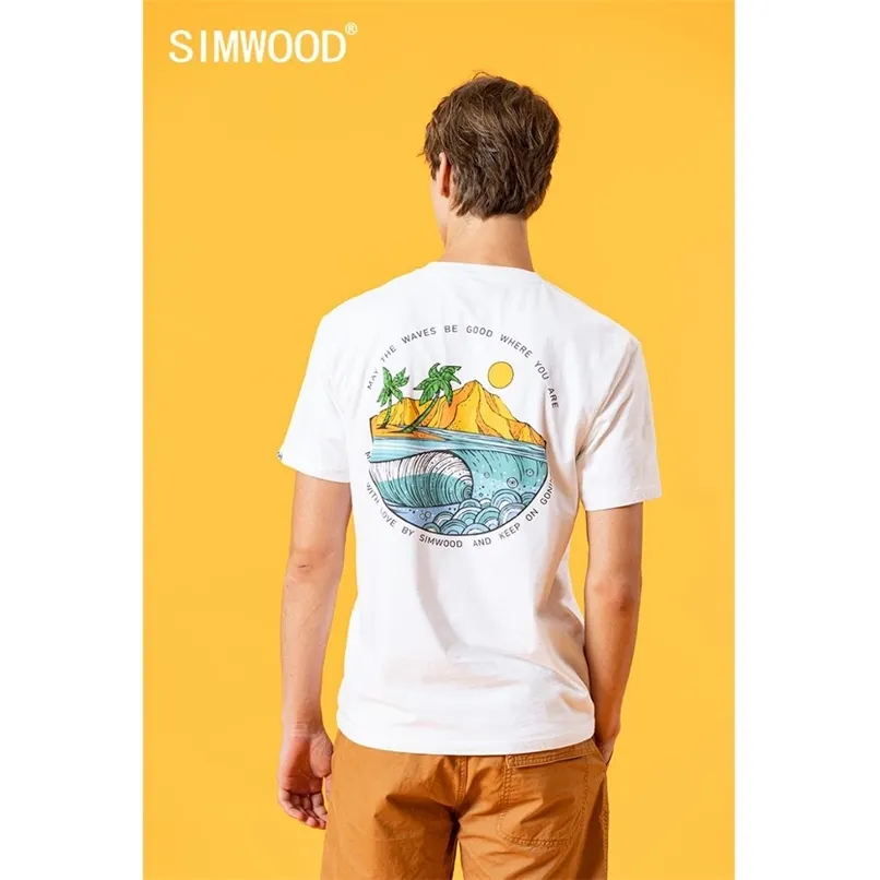 Летняя футболка мужские острова печать праздник вершины моды 100% хлопок причинно-следственная футболка тонкий дышащий плюс размер Tee 210813