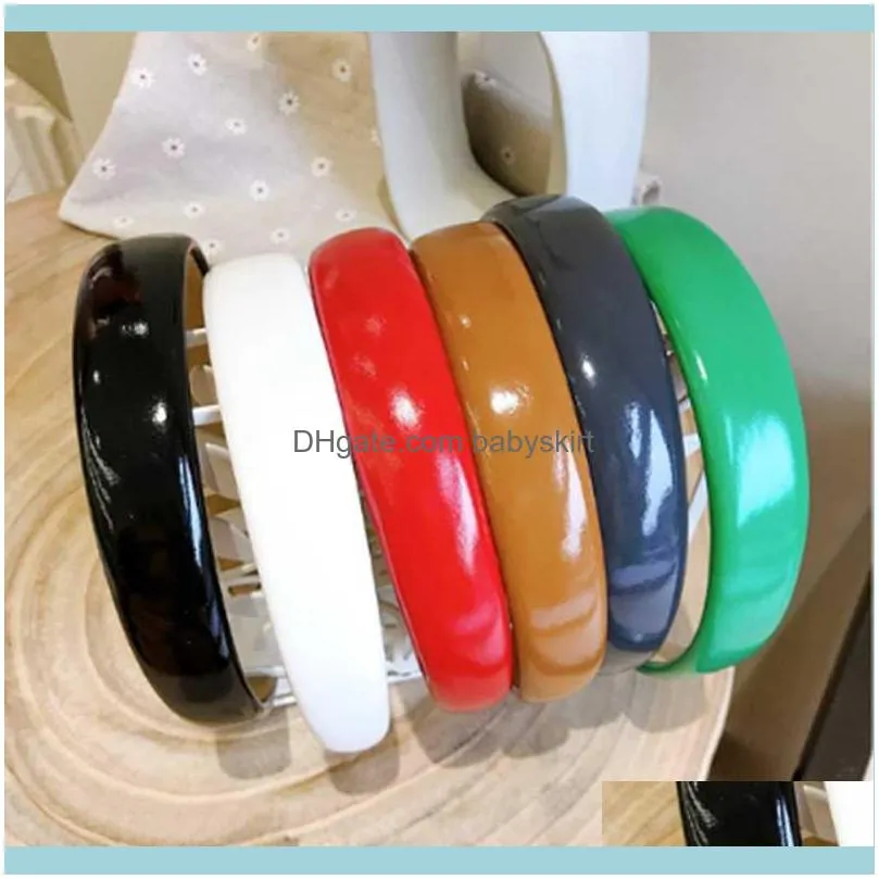 Korean Version Of The Pure Color Temperament Headband Female Small Fragrance Wind Wash Leather Hair Accessories1