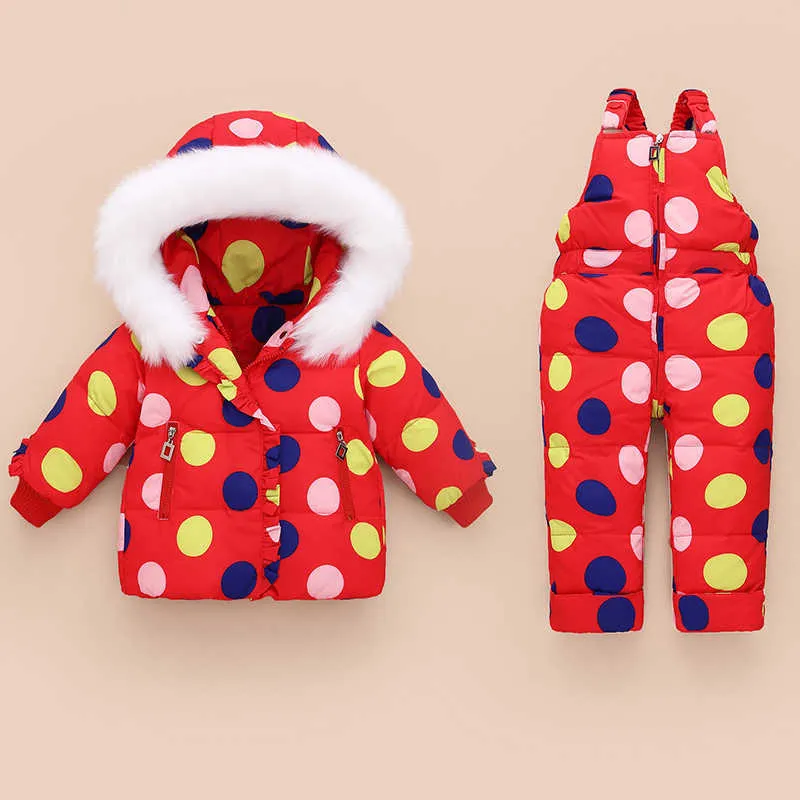 2 stks set winter jumpsuit voor kinderen 2021 Nieuwe jongen meisje kinderen kleding baby snowuit kinderen modejack voor meisjes 0-3 jaar h0909