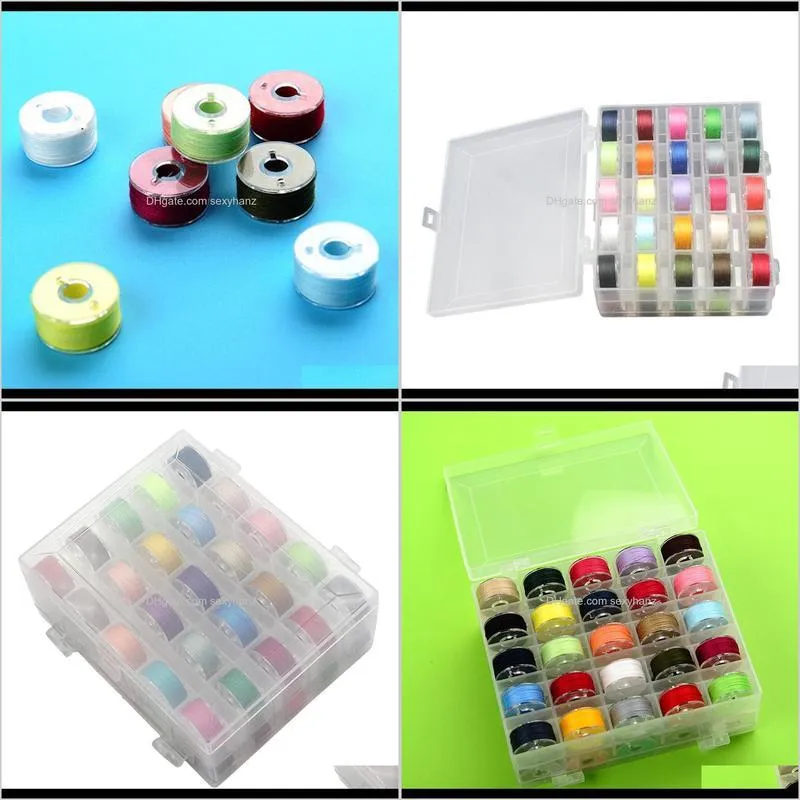 50 pcs bobbins and sewing thread with case, pre-wound bobbins set, for hand and machine sewing assorted colors perfect tools for diy