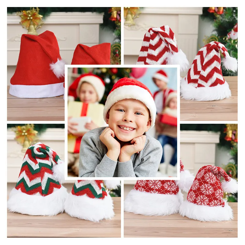 Christmas Santa Claus Hat for Children Adult Christmas Decor Navidad Ornaments Natal Noel Gifts New Year Decorations
