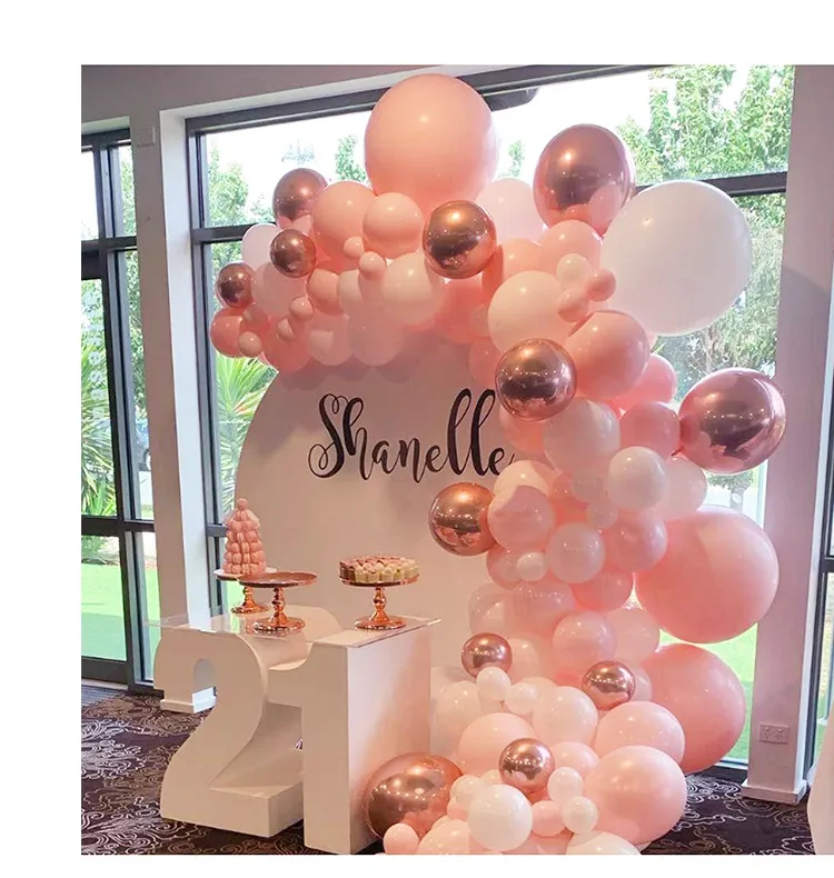 Ensemble d'arc de chaîne de ballons sur le thème de l'océan, bleu et rose, pour Arrangement de mariage, décoration de fête d'anniversaire