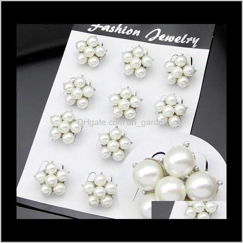 Pins, Drop Delivery 2021 Bride Brooches Jewelry Mini Size Rhodium Sier Vintage Pins 8Mm Ivory Pearl Cluster Brooch Wedding Bouquet Zbccj
