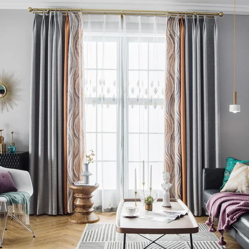 Luxe verduisteringsgordijnen voor woonkamer dikke katoenen linnen raam gordijn geometrische jaloezieën aangepaste gordijnen home decor