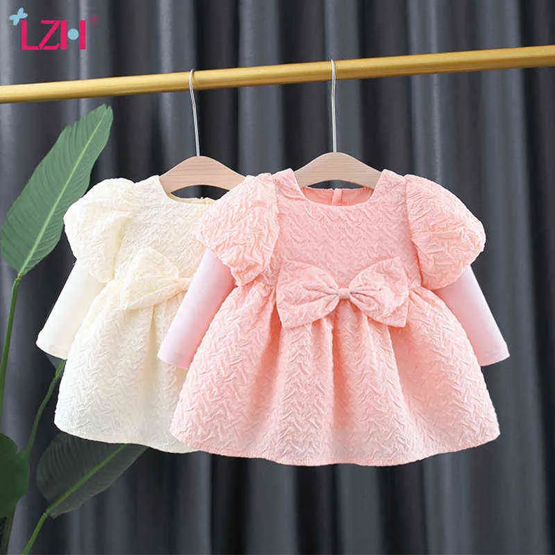 LZH Automne Vêtements pour enfants Filles 2021 Robe de princesse à manches longues pour enfants 1-4 ans Robes de bébé nouveau-né Vêtements pour bébés filles G1129