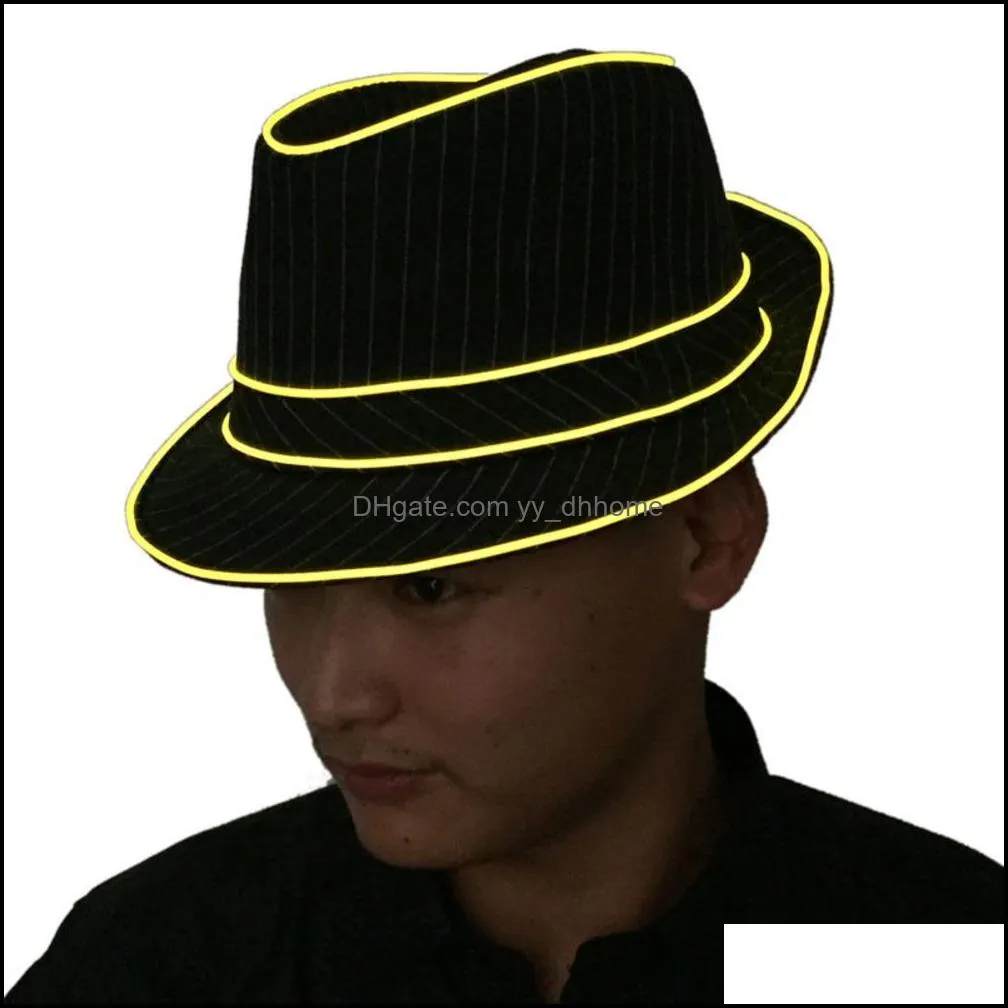 Jazz Dancer Favor Wire Glowing Streak Gentleman Cap Attractive Crazy Led Strip Neon Top Hat As Event Wedding Party Supplies