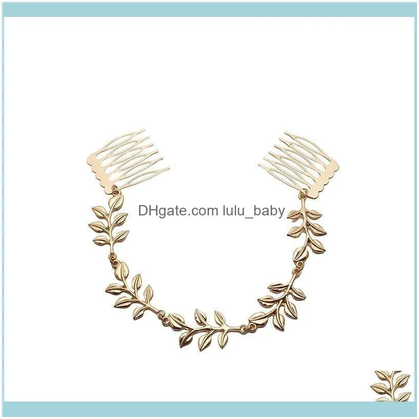 Hair Clips & Barrettes Classic Wild Metal Chain Leaves Comb Caccessory Women Hairpin Fashion Jewelry