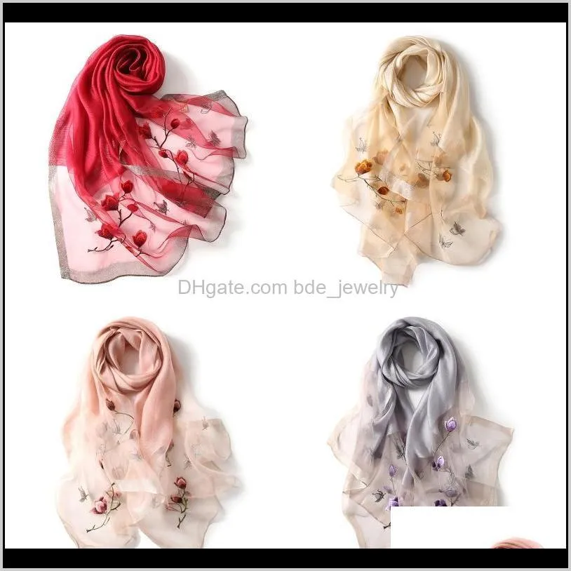 Chapéus, Lenços Luvas Moda AessóriosEscritosEmbroidered Mulheres Shawls Head Wraps Lady Travel Alta Qualidade Winch Pescoço Lenço Hijab Drop Drop 20