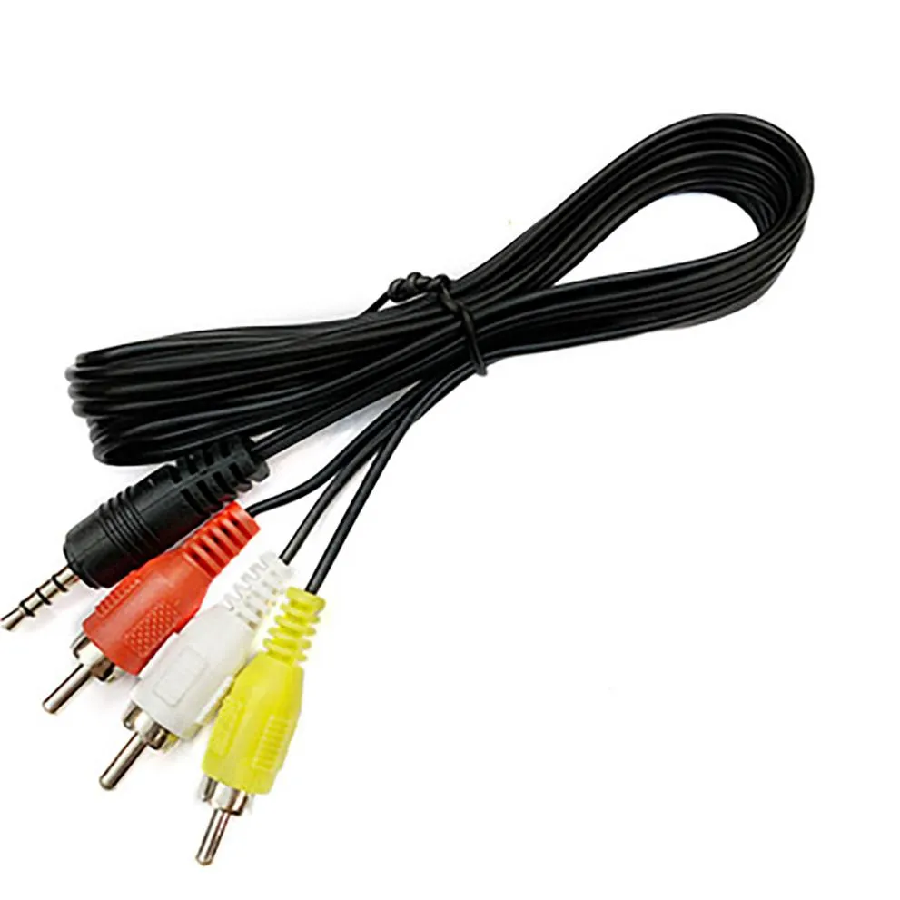 3.5mm Jack Plug Male to 3 RCA Adapter Audio Aux Cable Video AV Cord for DVD Game Console Player Recorder HiFi VCR TV Stereo about HD System Devixe 100cma21