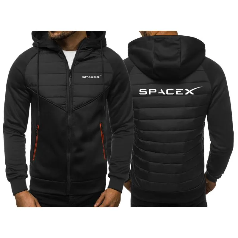 Hoodies dos homens moletons espacial espaço x logotipo 2021 outono e inverno moda jaquetas algodão acolchoado engrossar manter caseiros casuais quentes com capuz