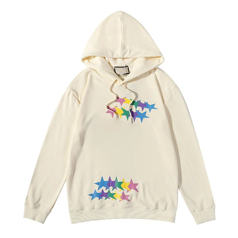 2021 winter hoodie groothandel Precisie letterafdrukken vijfpuntige ster Heren sweatshirt comfortabele dames Hoodies zoet