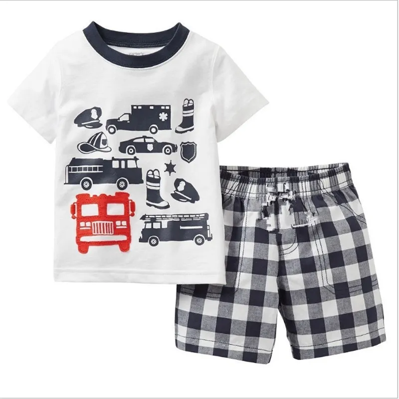 kids boy Suits Kids Fashion Cotton Cute sleep Sets Baby Boy Clothes Children Summer 2 pcs sets Toddler Boys Clothing 210529