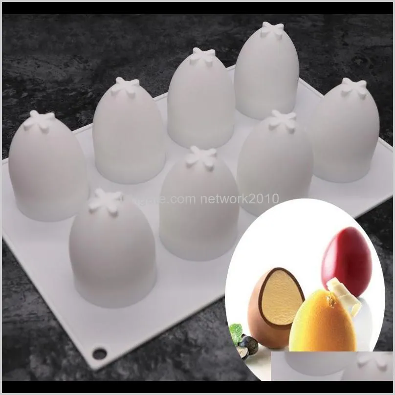 8 holes 3d egg shape silicone cake mousse mold tools french dessert fondant kitchen bakeware silicone cupcake form mould muffin baking