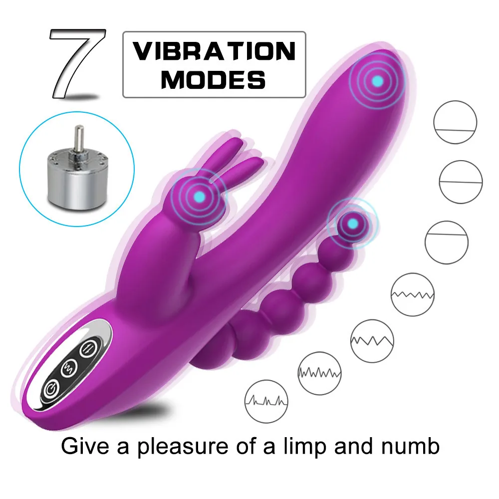 Vibromasseur 3 En 1 Pour Femme - Stimulateur Clitoris Suceur + Point G Tapotement - Neuf étanche Et Silencieux