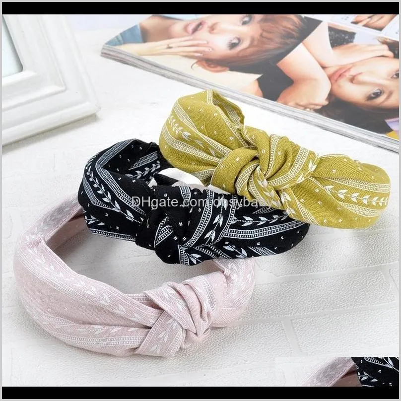 leaves wide hairband knot headband hair bow hairband for women hair accessories head wrap hair bands for women party gift