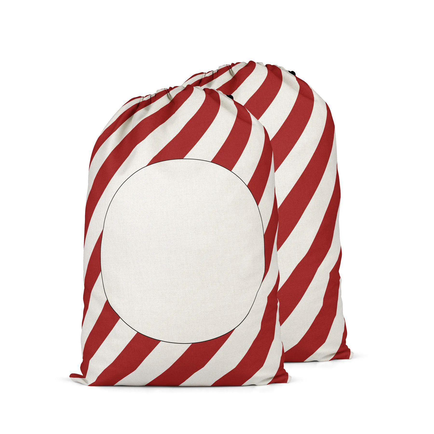 48*64cm Christmas Gift Bags Sublimation Blanks Santa Sack Plaid Pattern Candy Storage Bag with Drawstring w-00984