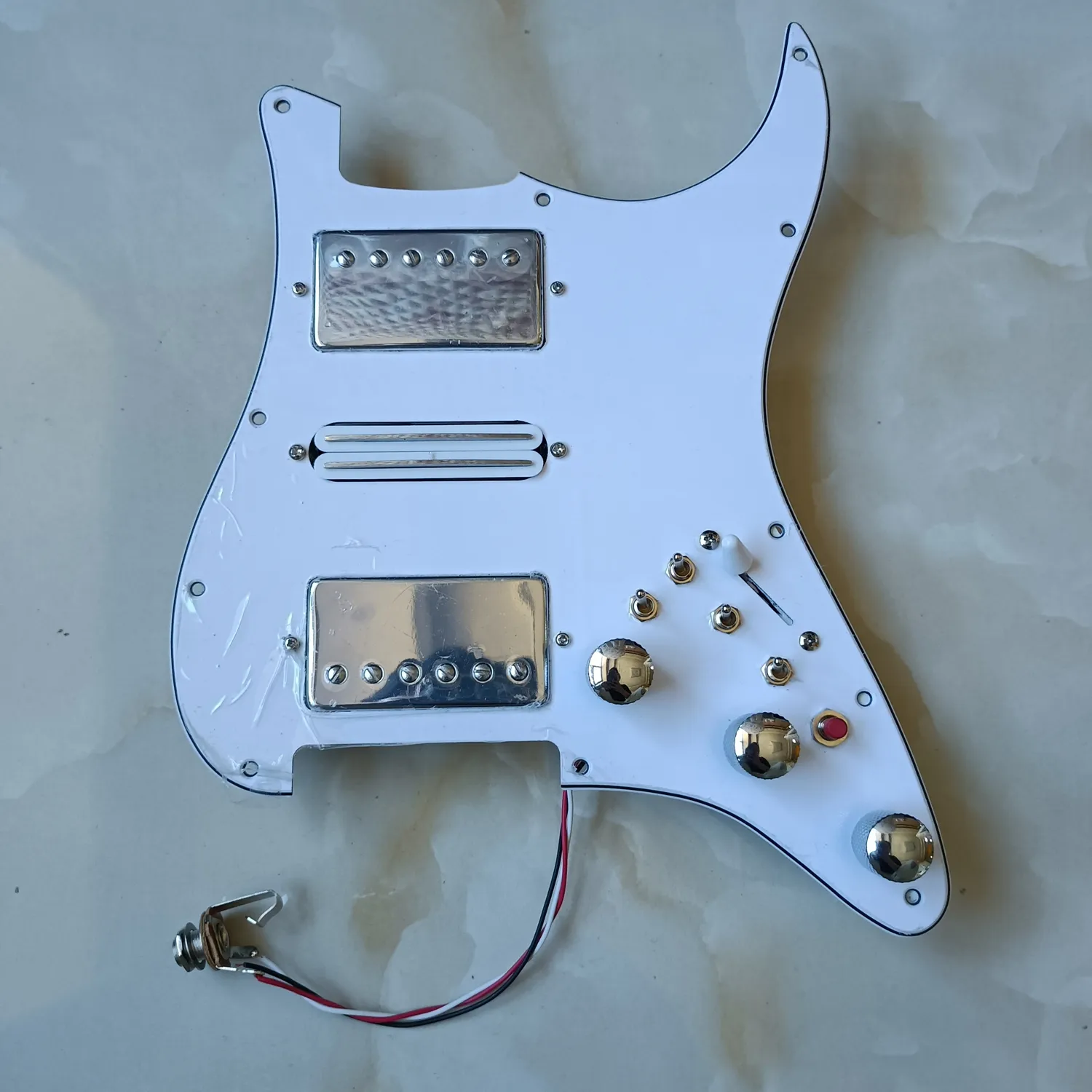 Uppgradera laddade HSH -pickguard -pickups Set Chrome Gibson Alnico 5 LP Pickups Guitar 4 Single Cut Way Switch 20 Tones Guitar Parts