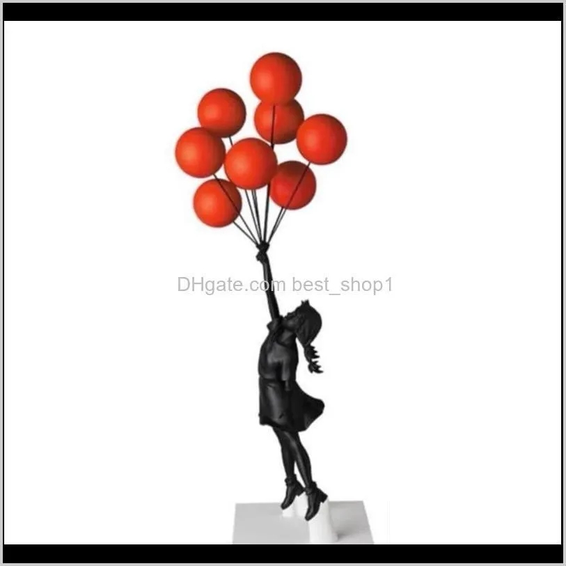 luxurious balloon girl statues banksy flying balloons girl art sculpture resin craft home decoration christmas gift 57cm