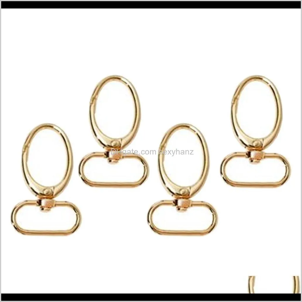 4pcs alloy curved lobster clasps, swivel trigger clips snap oval ring