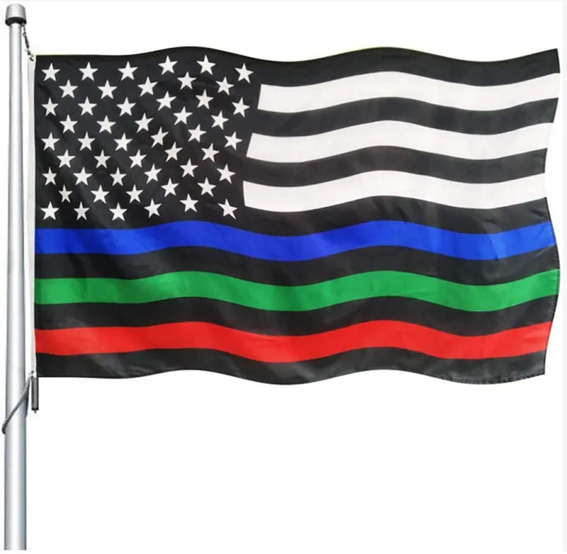 American flag 90cmx150cm law enforcement officer Second amendment  US police fine blue line Betsy Ross Flags Customizable